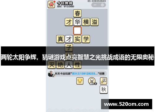 两轮太阳争辉，猜谜游戏点亮智慧之光挑战成语的无限奥秘